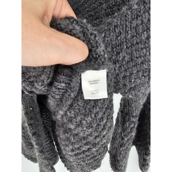 Halogen Women's Gray V-neck 3/4 Sleeve Casual Button Down Cardigan Size L - Picture 4 of 6